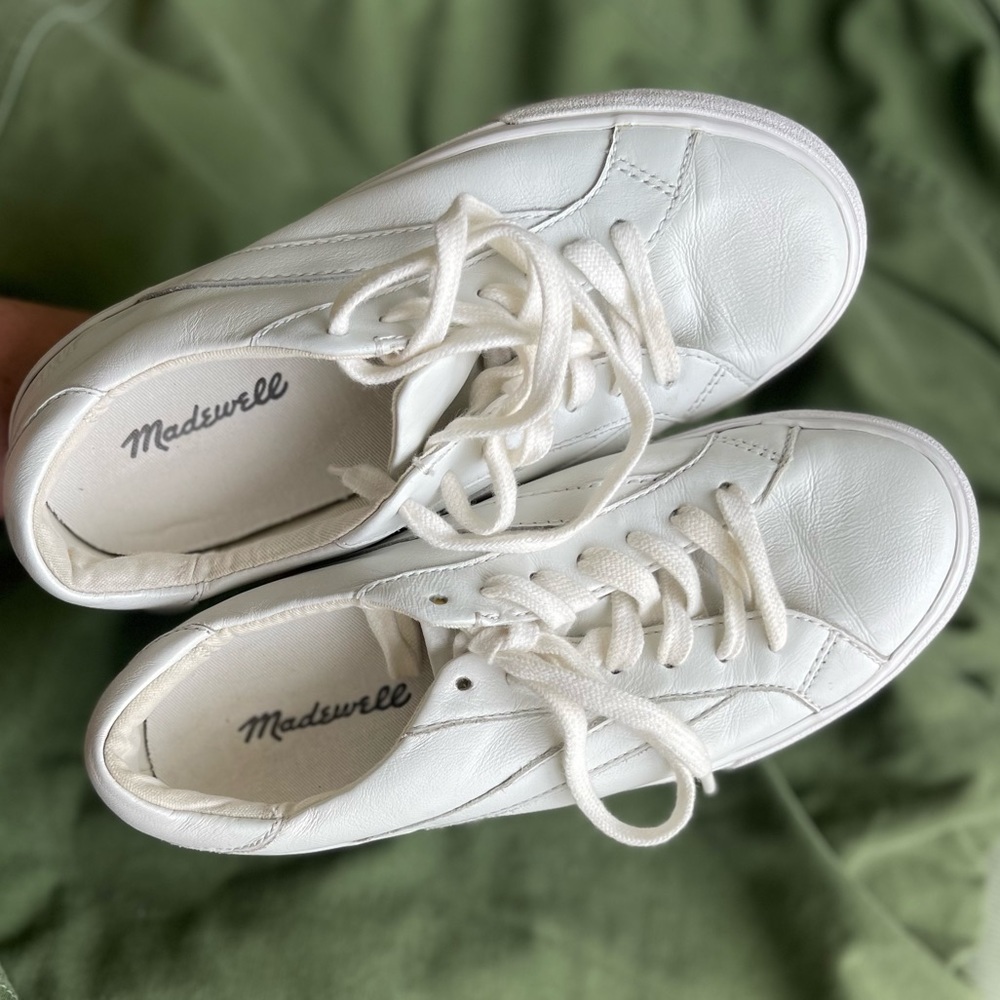 Madewell Women's White Leather Classic Lace Up Sneakers Sz 5.5